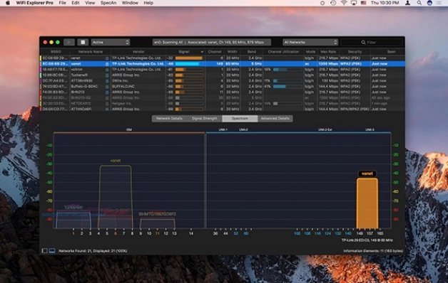 WiFi Explorer Pro 2.1.6 Mac上强大的WiFi无线扫描和管理工具